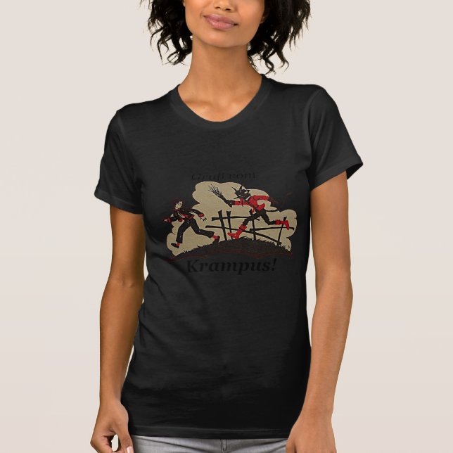 Krampus Chases Kid T-Shirt (Front)