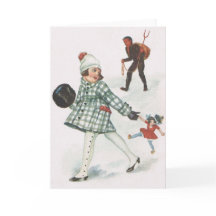 Krampus Chasing A Little Girl With Doll