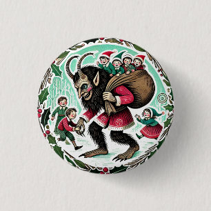 Krampus Christmas 3 Cm Round Badge