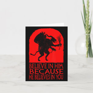 Krampus Christmas Believe In Him Occult Y Folklore Card