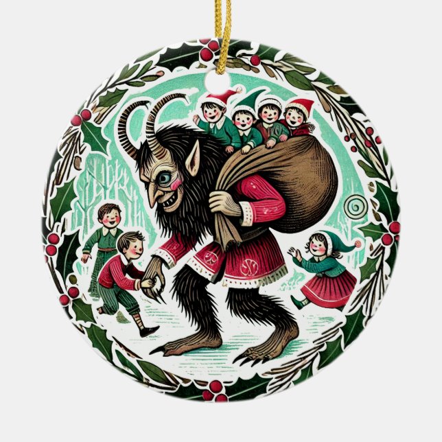 Krampus Christmas                                  Ceramic Tree Decoration (Front)