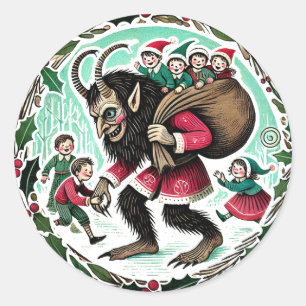 Krampus Christmas                                  Classic Round Sticker