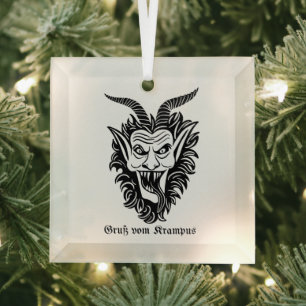 Krampus Christmas Glass Tree Decoration