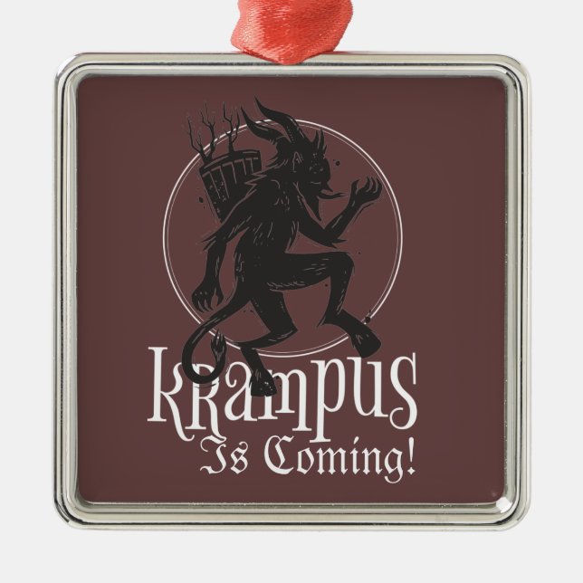 Krampus Christmas Holiday  Metal Tree Decoration (Front)