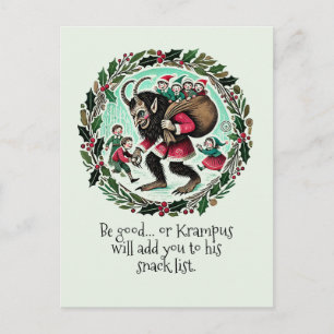 Krampus Christmas Holiday Postcard
