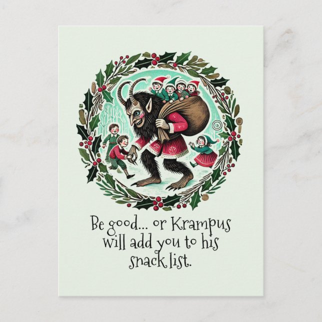 Krampus Christmas                                  Holiday Postcard (Front)