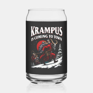Krampus Christmas Horror Fan Dark Holiday Humour Can Glass