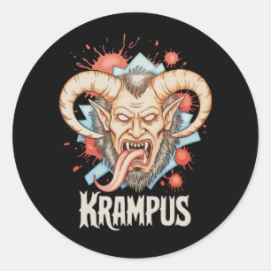 Krampus Christmas Kramperl Perchten Santa's Helper Classic Round Sticker