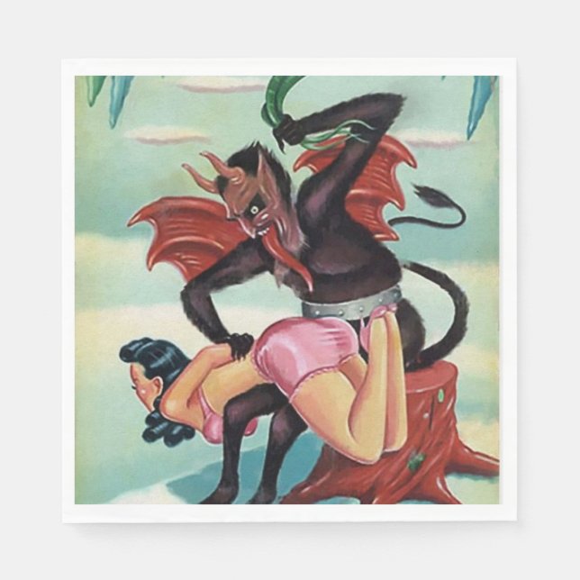 Krampus Christmas Napkin (Front)