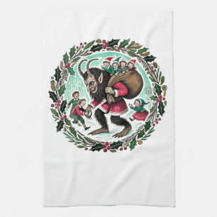 Krampus Christmas Tea Towel