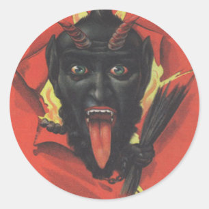 Krampus Classic Round Sticker