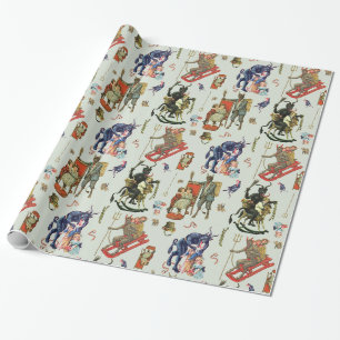 Krampus Collage Wrapping Paper