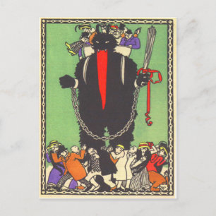 Krampus Collecting The Bad People Postcard