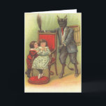 Krampus Coming For Bad Children Holiday Card<br><div class="desc">Vintage Krampus Christmas print</div>