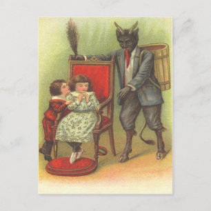Krampus Coming For Bad Children Postcard