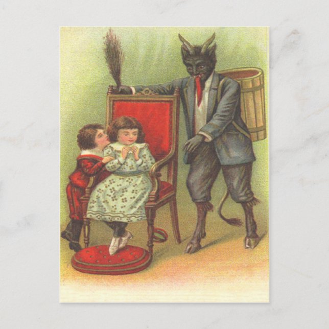 Krampus Coming For Bad Children Postcard (Front)