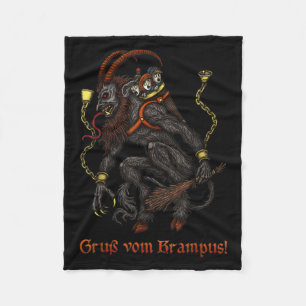 Krampus Dark Christmas Merry Krampus Holiday Horro Fleece Blanket