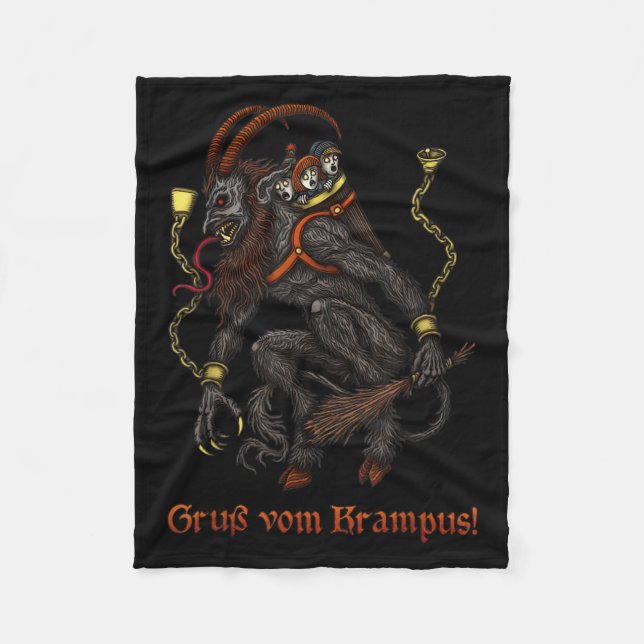 Krampus Dark Christmas Merry Krampus Holiday Horro Fleece Blanket (Front)