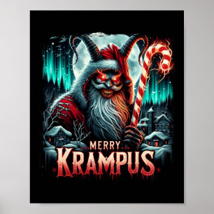 Krampus Dark Merry Krampus Mythical Christmas Xmas Poster