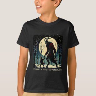 Krampus Dark Winter Holiday Walking In A Winter Wo T-Shirt