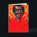 Krampus Emerging From Hell Holiday Card<br><div class="desc">Vintage Krampus Christmas print</div>