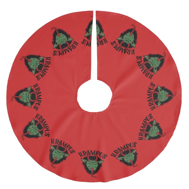 Krampus Face Naughty Christmas Stocking Brushed Polyester Tree Skirt (Front)