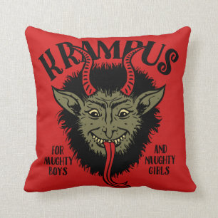 Krampus Face Naughty Cushion