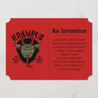 Krampus Face Naughty Invitation