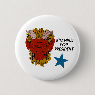 Krampus for President campaign button