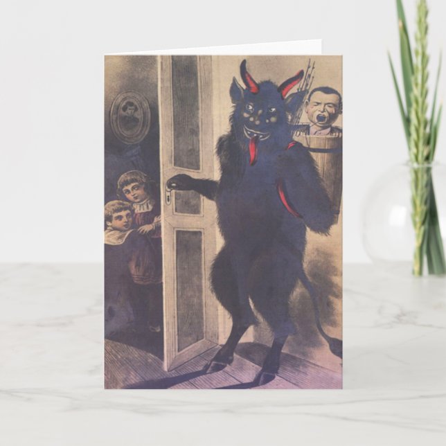 Krampus Gathering Family Holiday Card (Front)