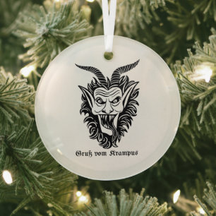 Krampus Glass Tree Decoration