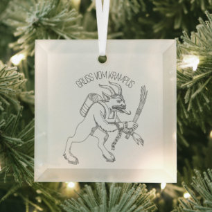 Krampus Glass Tree Decoration