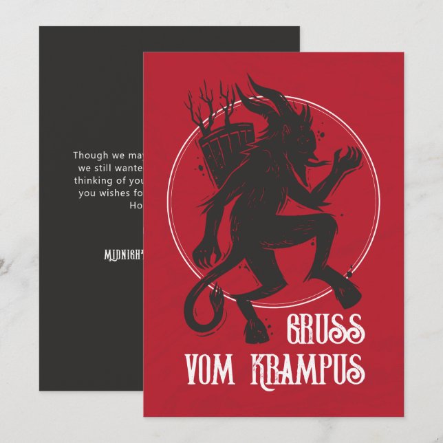 Krampus Gruss Vom Krampus Christmas Holiday Card (Front/Back)