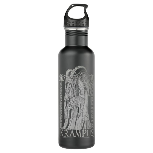 Krampus - Gruss von Krampus Dark Gothic Christmas  710 Ml Water Bottle (Front)