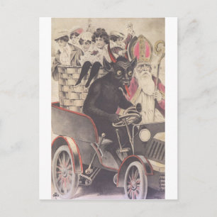 Krampus & His Motorbike Postcard