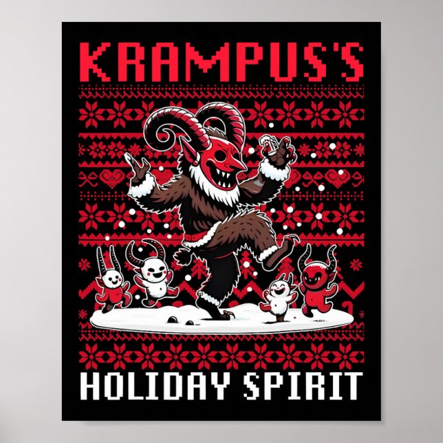 Krampus Holiday Spirit Design Christmas Season Evi Poster (Front)