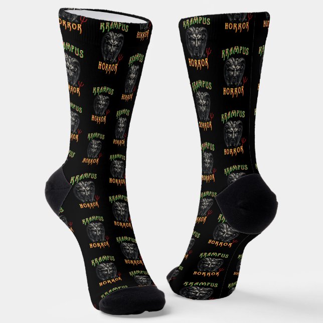 Krampus Horror Socks (Angled)