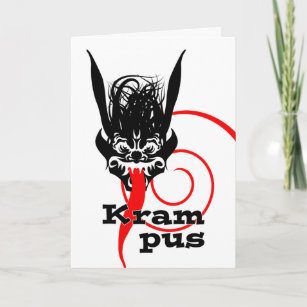 Krampus is Coming, Krampusnacht Beast With Tongue Holiday Card
