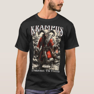 Krampus Is Coming To Town Christmas Horror Holiday T-Shirt