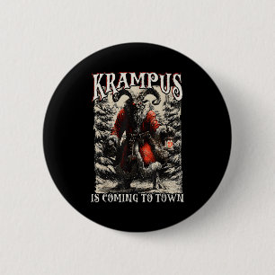 Krampus Is Coming To Town Christmas Season Evil Kr 6 Cm Round Badge