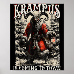 Krampus Is Coming To Town Christmas Season Evil Kr Poster