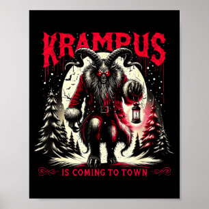 Krampus Is Coming To Town Dark Christmas Horror Xm Poster