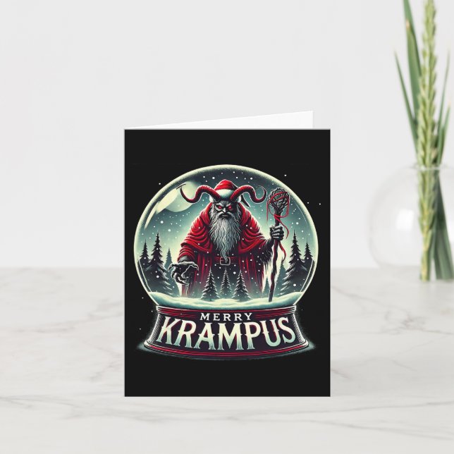 Krampus Is Coming To Town Horror Merry Krampus Chr Card (Front)