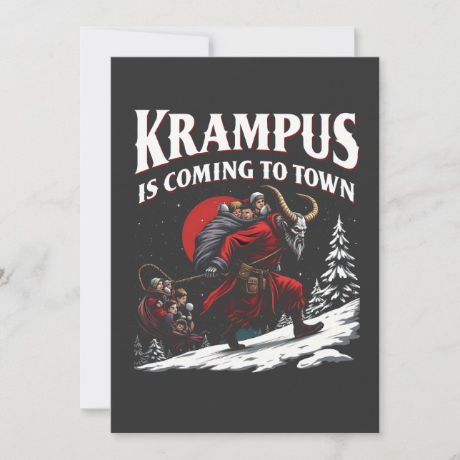 Krampus is Coming to Town Krampus Christmas  Announcement (Front)