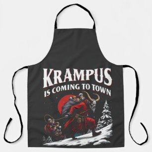 Krampus is Coming to Town Krampus Christmas Apron