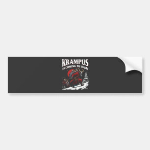 Krampus is Coming to Town Krampus Christmas Bumper Sticker