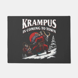 Krampus is Coming to Town Krampus Christmas Doormat