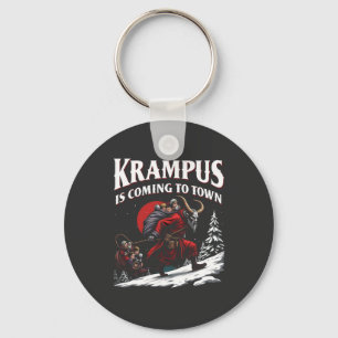 Krampus is Coming to Town Krampus Christmas Key Ring