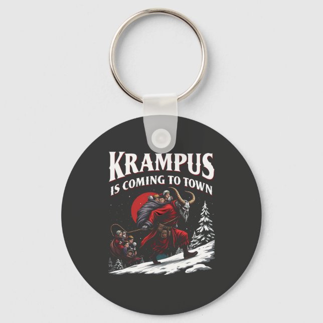 Krampus is Coming to Town Krampus Christmas  Key Ring (Front)