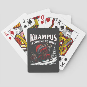 Krampus is Coming to Town Krampus Christmas Playing Cards